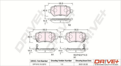 Dr!ve+ DP1010.10.0210 - Гальмівні колодки, дискові гальма autozip.com.ua