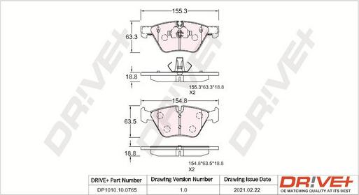 Dr!ve+ DP1010.10.0765 - Гальмівні колодки, дискові гальма autozip.com.ua