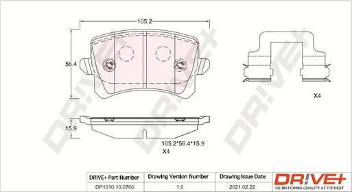 Dr!ve+ DP1010.10.0760 - Гальмівні колодки, дискові гальма autozip.com.ua