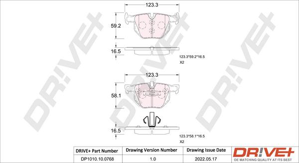 Dr!ve+ DP1010.10.0768 - Гальмівні колодки, дискові гальма autozip.com.ua