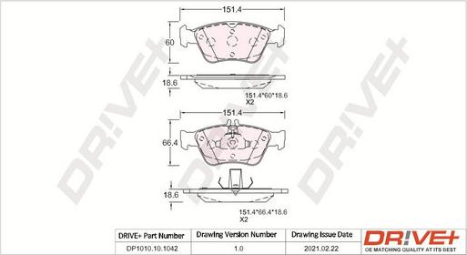 Dr!ve+ DP1010.10.1042 - Гальмівні колодки, дискові гальма autozip.com.ua