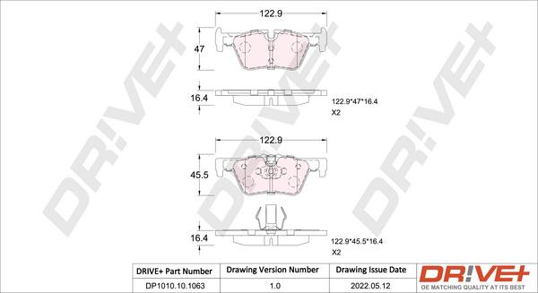 Dr!ve+ DP1010.10.1063 - Гальмівні колодки, дискові гальма autozip.com.ua