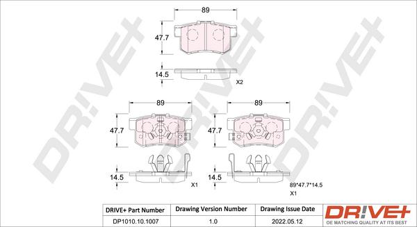 Dr!ve+ DP1010.10.1007 - Гальмівні колодки, дискові гальма autozip.com.ua