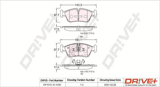 Dr!ve+ DP1010.10.1039 - Гальмівні колодки, дискові гальма autozip.com.ua