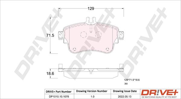 Dr!ve+ DP1010.10.1078 - Гальмівні колодки, дискові гальма autozip.com.ua