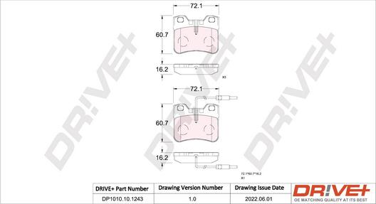 Dr!ve+ DP1010.10.1243 - Гальмівні колодки, дискові гальма autozip.com.ua