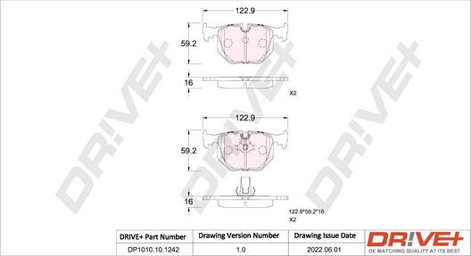 Dr!ve+ DP1010.10.1242 - Гальмівні колодки, дискові гальма autozip.com.ua