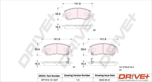 Dr!ve+ DP1010.10.1227 - Гальмівні колодки, дискові гальма autozip.com.ua