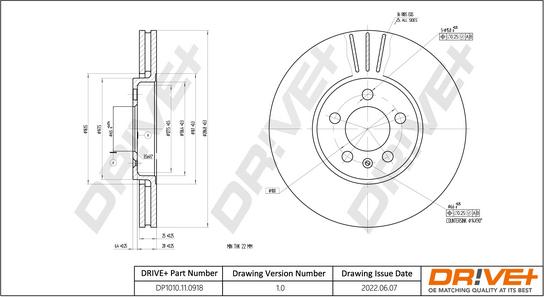 Dr!ve+ DP1010.11.0918 - Гальмівний диск autozip.com.ua