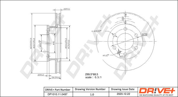 Dr!ve+ DP1010.11.0497 - Гальмівний диск autozip.com.ua