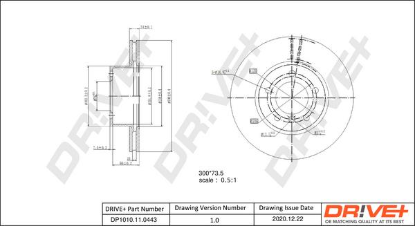 Dr!ve+ DP1010.11.0443 - Гальмівний диск autozip.com.ua