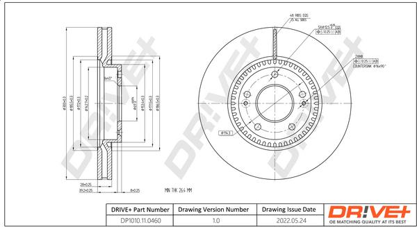 Dr!ve+ DP1010.11.0460 - Гальмівний диск autozip.com.ua