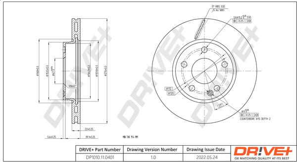 Dr!ve+ DP1010.11.0401 - Гальмівний диск autozip.com.ua