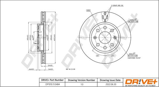 Dr!ve+ DP1010.11.0484 - Гальмівний диск autozip.com.ua