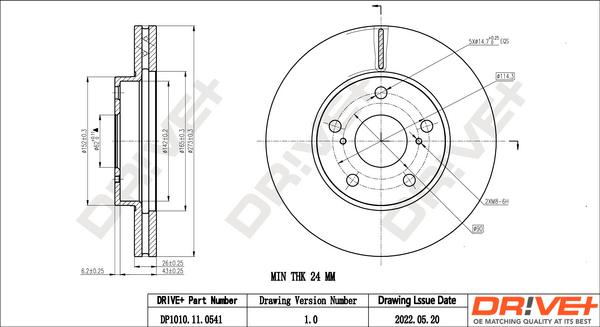 Dr!ve+ DP1010.11.0541 - Гальмівний диск autozip.com.ua