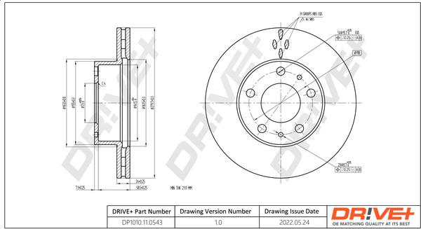 Dr!ve+ DP1010.11.0543 - Гальмівний диск autozip.com.ua