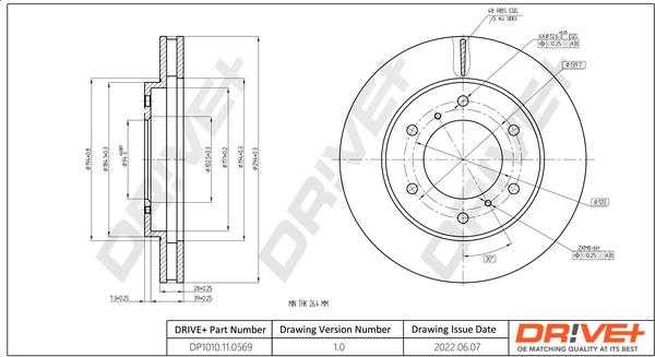 Dr!ve+ DP1010.11.0569 - Гальмівний диск autozip.com.ua