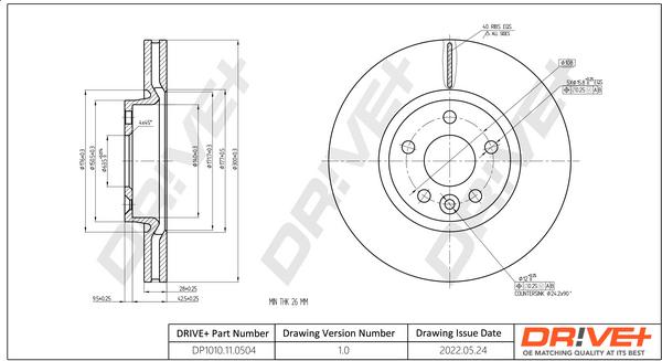 Dr!ve+ DP1010.11.0504 - Гальмівний диск autozip.com.ua