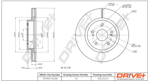 Dr!ve+ DP1010.11.0508 - Гальмівний диск autozip.com.ua