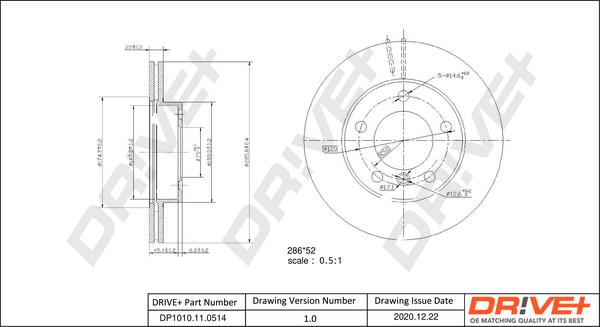 Dr!ve+ DP1010.11.0514 - Гальмівний диск autozip.com.ua