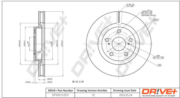 Dr!ve+ DP1010.11.0511 - Гальмівний диск autozip.com.ua