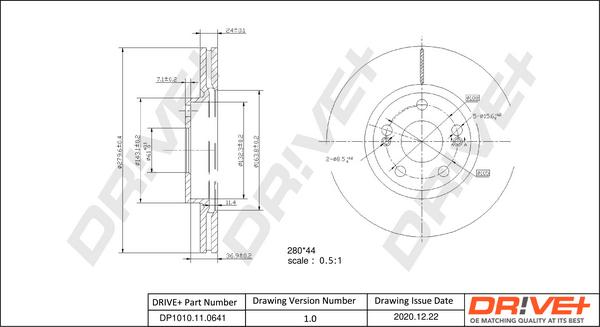 Dr!ve+ DP1010.11.0641 - Гальмівний диск autozip.com.ua