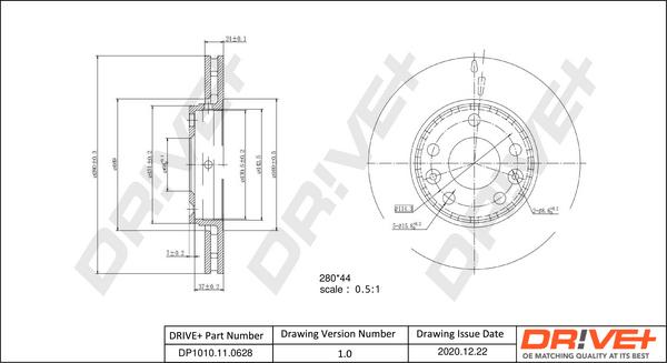 Dr!ve+ DP1010.11.0628 - Гальмівний диск autozip.com.ua