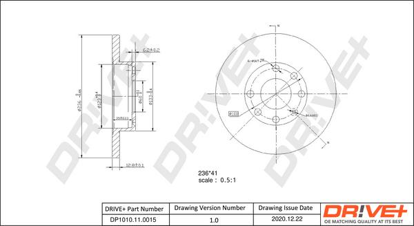 Dr!ve+ DP1010.11.0015 - Гальмівний диск autozip.com.ua