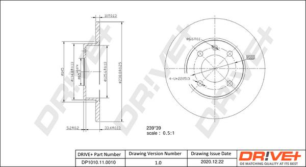 Dr!ve+ DP1010.11.0010 - Гальмівний диск autozip.com.ua