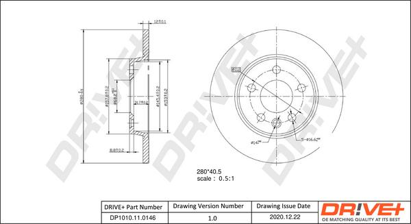 Dr!ve+ DP1010.11.0146 - Гальмівний диск autozip.com.ua