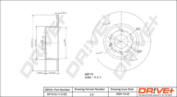 Dr!ve+ DP1010.11.0120 - Гальмівний диск autozip.com.ua