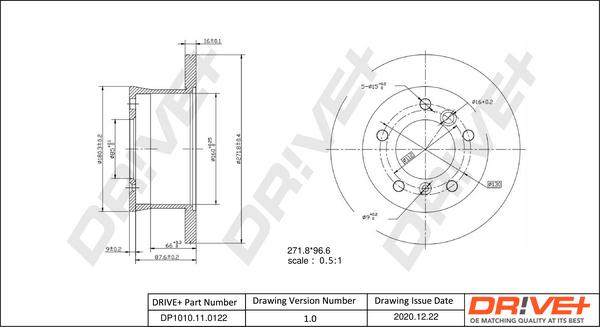 Dr!ve+ DP1010.11.0122 - Гальмівний диск autozip.com.ua