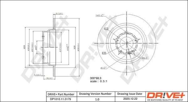 Dr!ve+ DP1010.11.0179 - Гальмівний диск autozip.com.ua