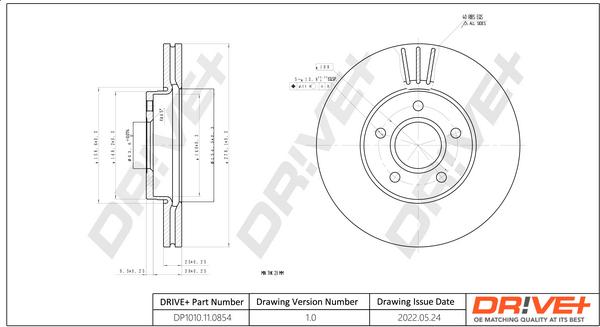 Dr!ve+ DP1010.11.0854 - Гальмівний диск autozip.com.ua