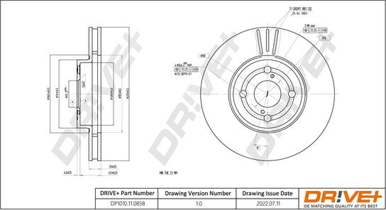 Dr!ve+ DP1010.11.0858 - Гальмівний диск autozip.com.ua