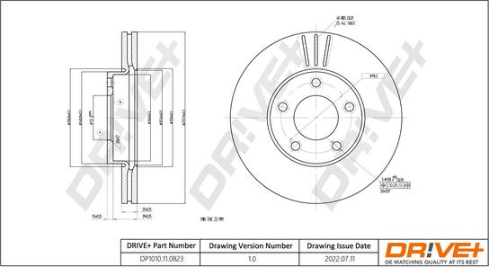 Dr!ve+ DP1010.11.0823 - Гальмівний диск autozip.com.ua