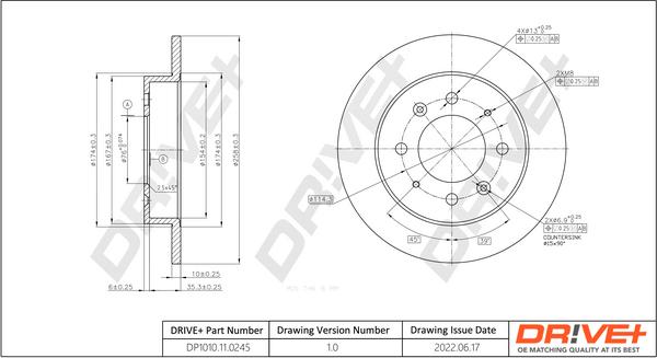 Dr!ve+ DP1010.11.0245 - Гальмівний диск autozip.com.ua