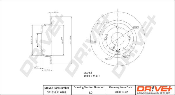 Dr!ve+ DP1010.11.0289 - Гальмівний диск autozip.com.ua