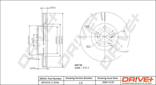 Dr!ve+ DP1010.11.0744 - Гальмівний диск autozip.com.ua