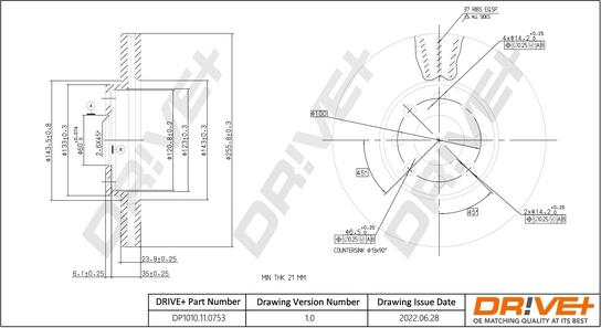 Dr!ve+ DP1010.11.0753 - Гальмівний диск autozip.com.ua