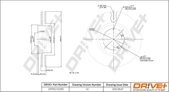 Dr!ve+ DP1010.11.0769 - Гальмівний диск autozip.com.ua