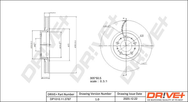 Dr!ve+ DP1010.11.0787 - Гальмівний диск autozip.com.ua