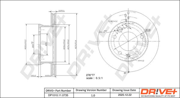 Dr!ve+ DP1010.11.0735 - Гальмівний диск autozip.com.ua