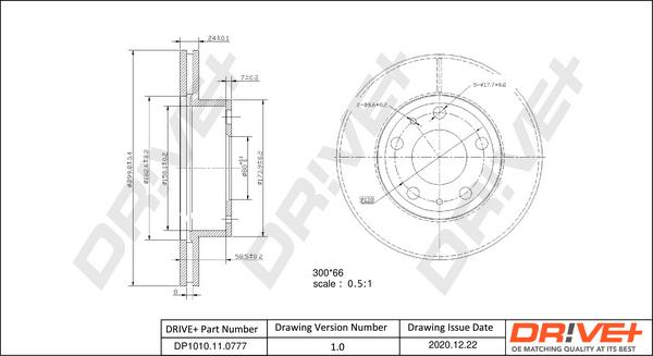 Dr!ve+ DP1010.11.0777 - Гальмівний диск autozip.com.ua