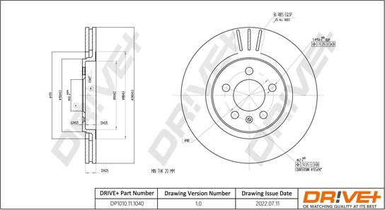 Dr!ve+ DP1010.11.1040 - Гальмівний диск autozip.com.ua