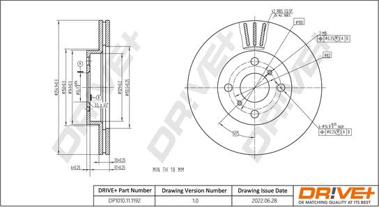 Dr!ve+ DP1010.11.1192 - Гальмівний диск autozip.com.ua