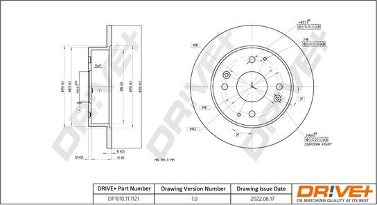 Dr!ve+ DP1010.11.1121 - Гальмівний диск autozip.com.ua