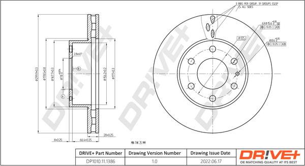 Dr!ve+ DP1010.11.1386 - Гальмівний диск autozip.com.ua