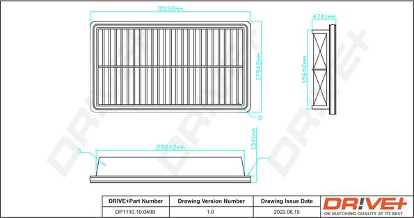 Dr!ve+ DP1110.10.0499 - Повітряний фільтр autozip.com.ua