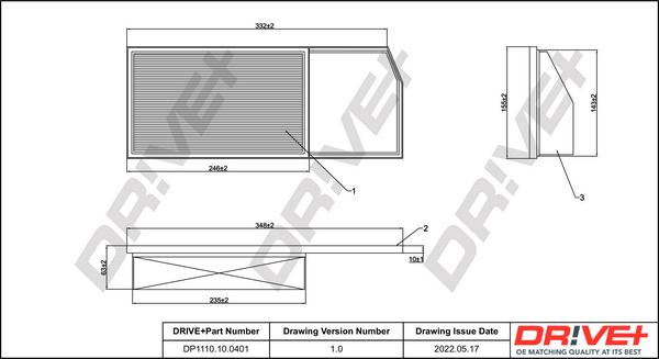 Dr!ve+ DP1110.10.0401 - Повітряний фільтр autozip.com.ua